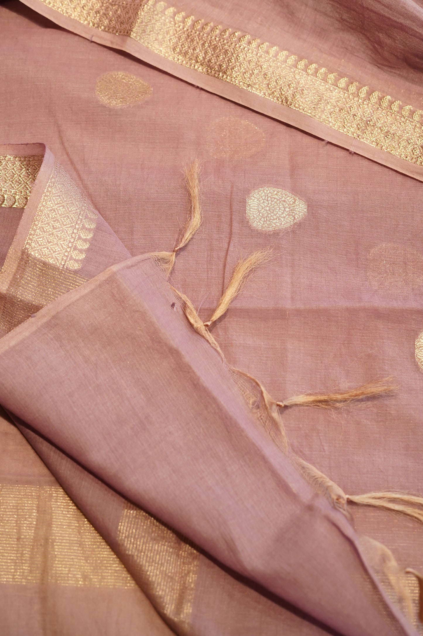 Purple Muslin Suit with Applique Work