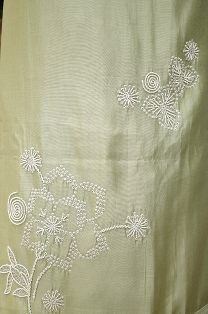 Green Muslin Suit with Handwork