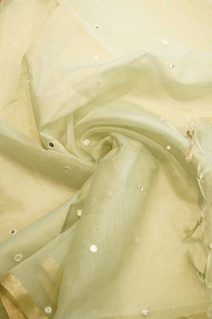 Green Muslin Suit with Handwork