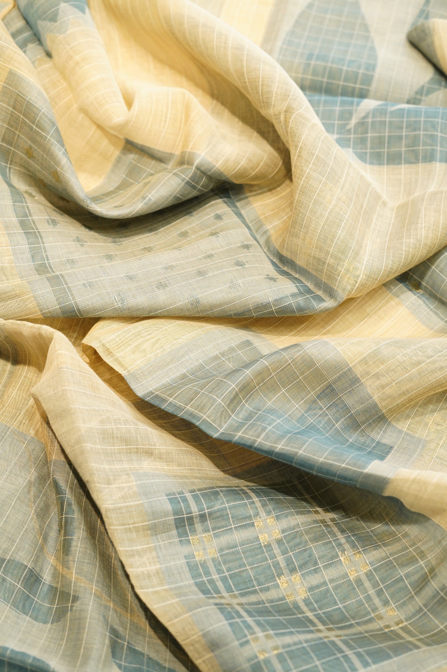 Beige Khadi Chanderi Suit with Applique Work