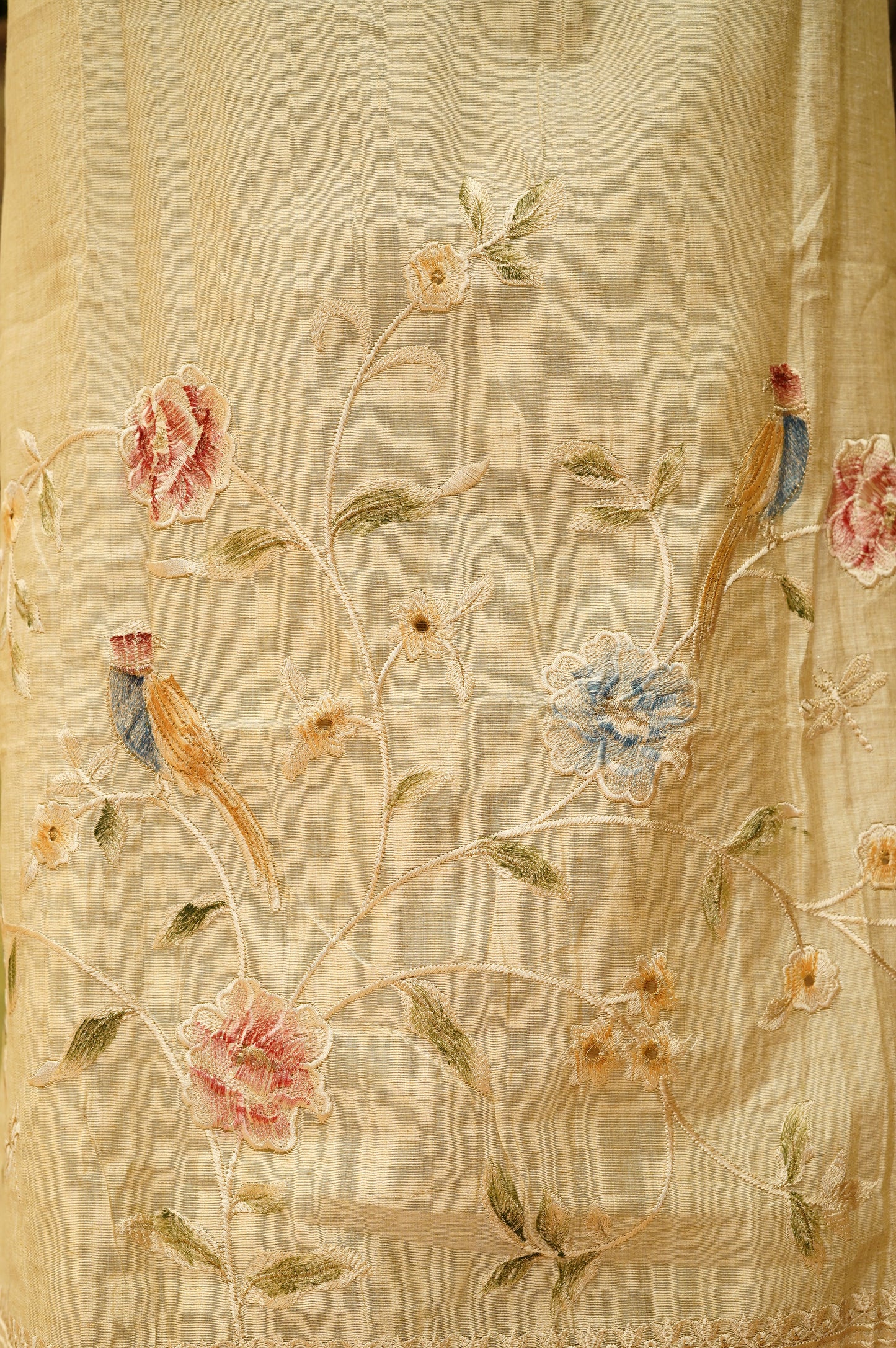 Beige Khadi Chanderi Suit with Embroidery