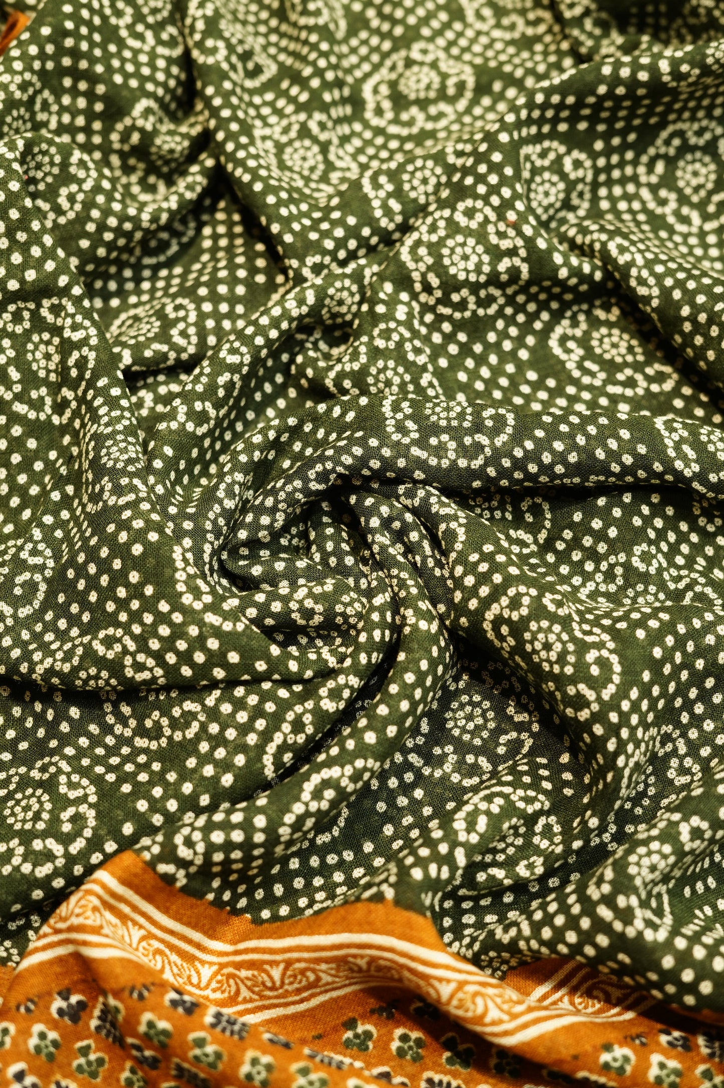 Rust Rayon Linen Printed Suit