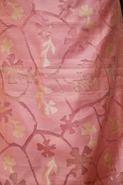 Pink Pure Tussar Silk Jamdani Suit