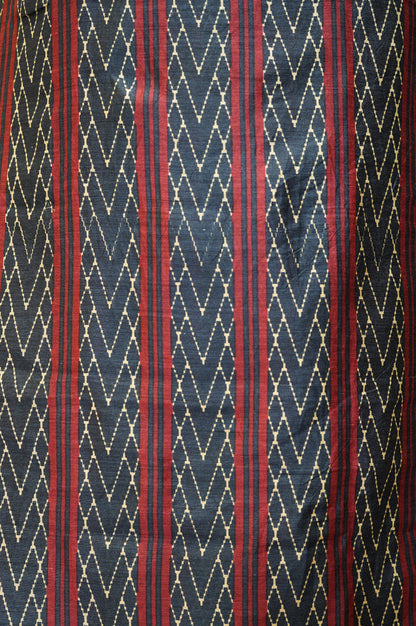 Blue Pure Muga Silk Printed Suit