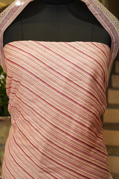 Pink Muga Silk Suit with Embroidery