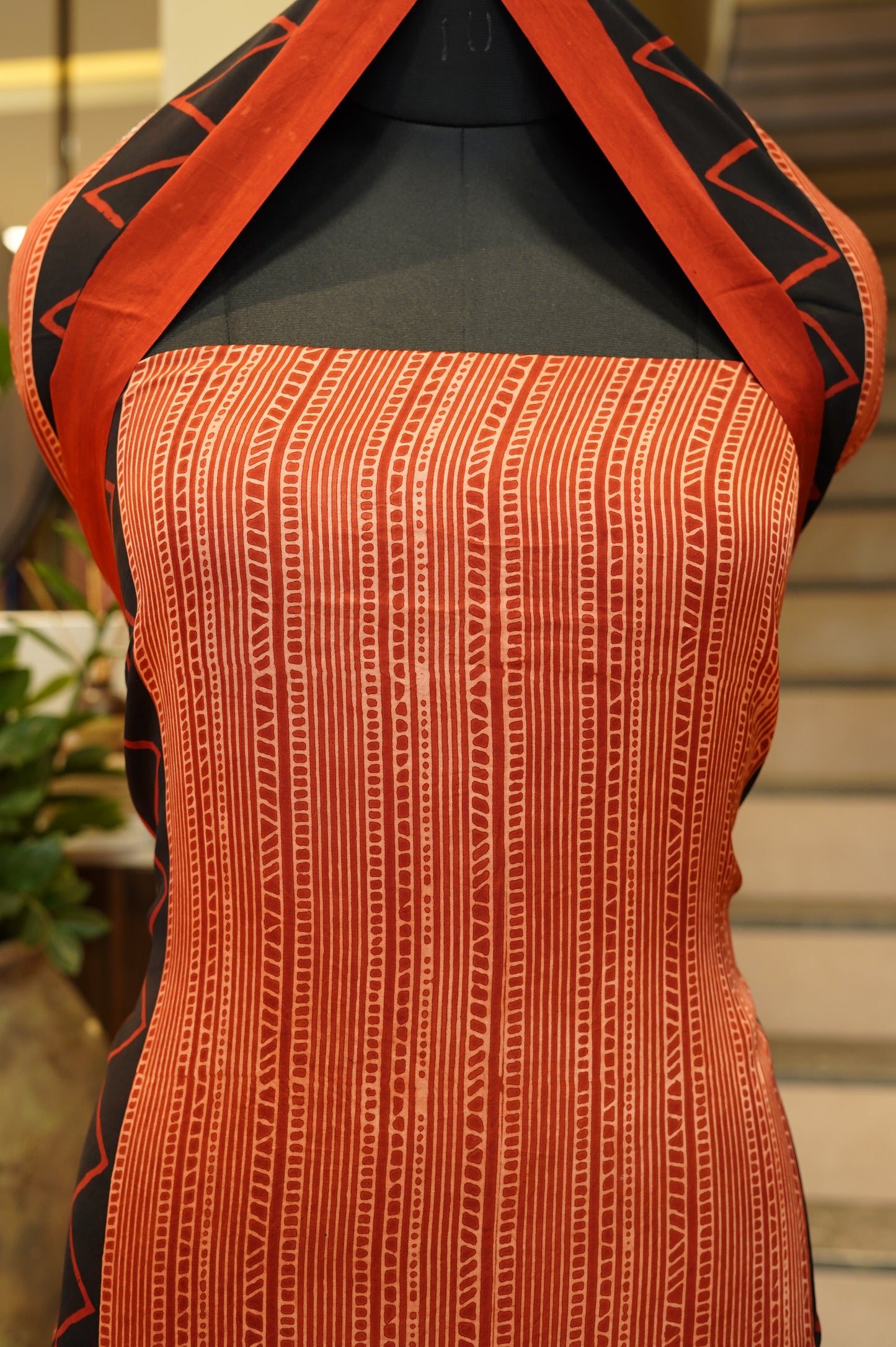 Red Modal Ajrakh Suit