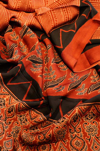 Red Modal Ajrakh Suit