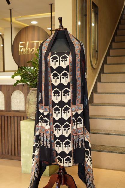 Black Modal Ajrakh Suit