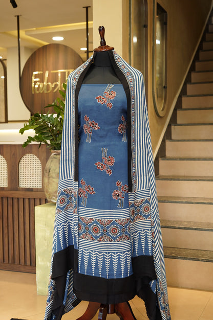 Blue Modal Ajrakh Suit