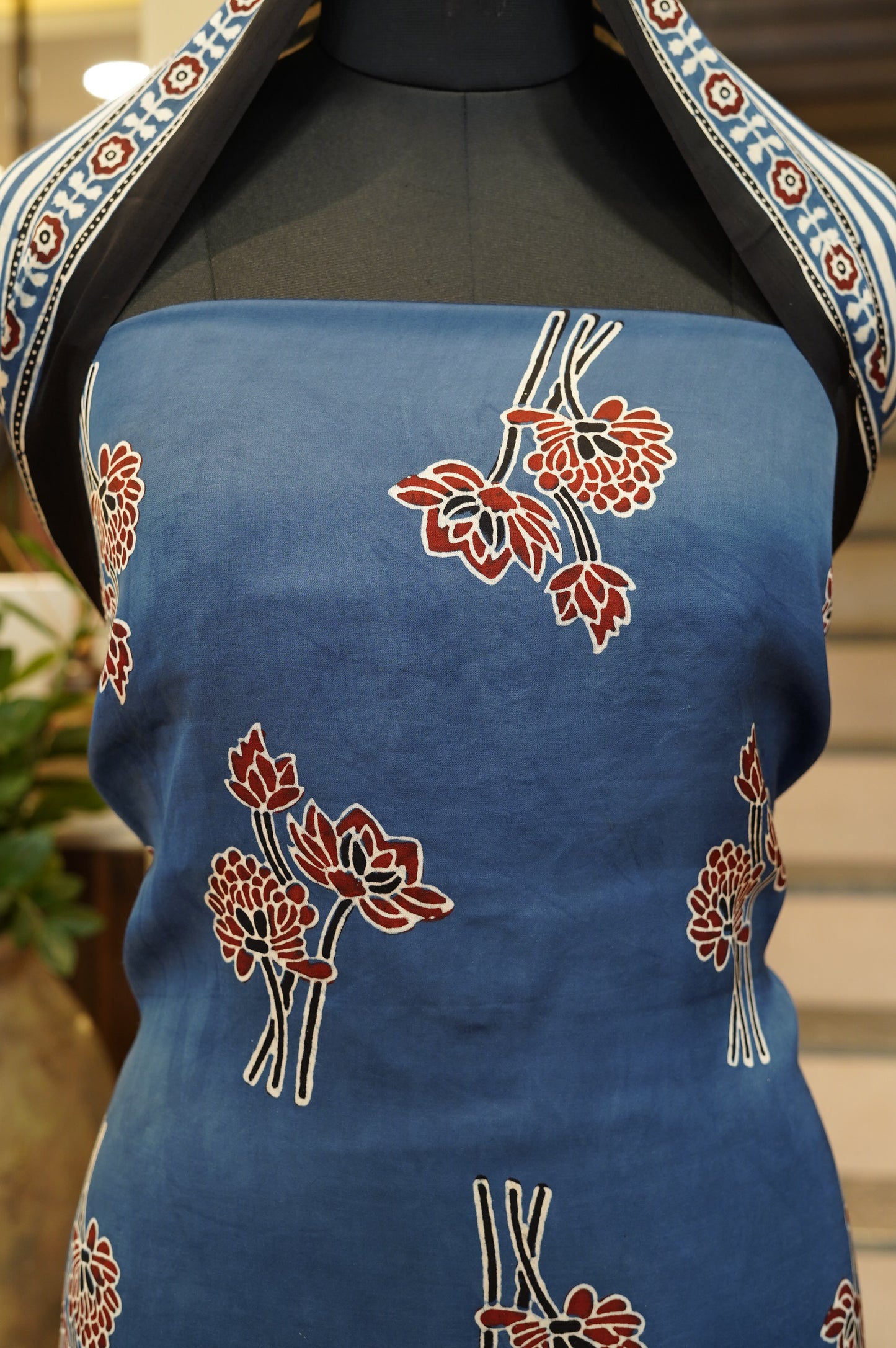 Blue Modal Ajrakh Suit