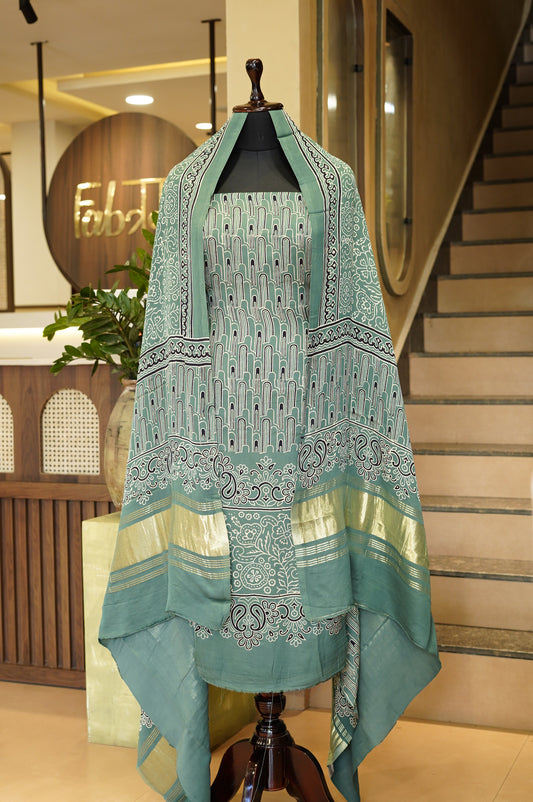 Grey Modal Ajrakh Suit