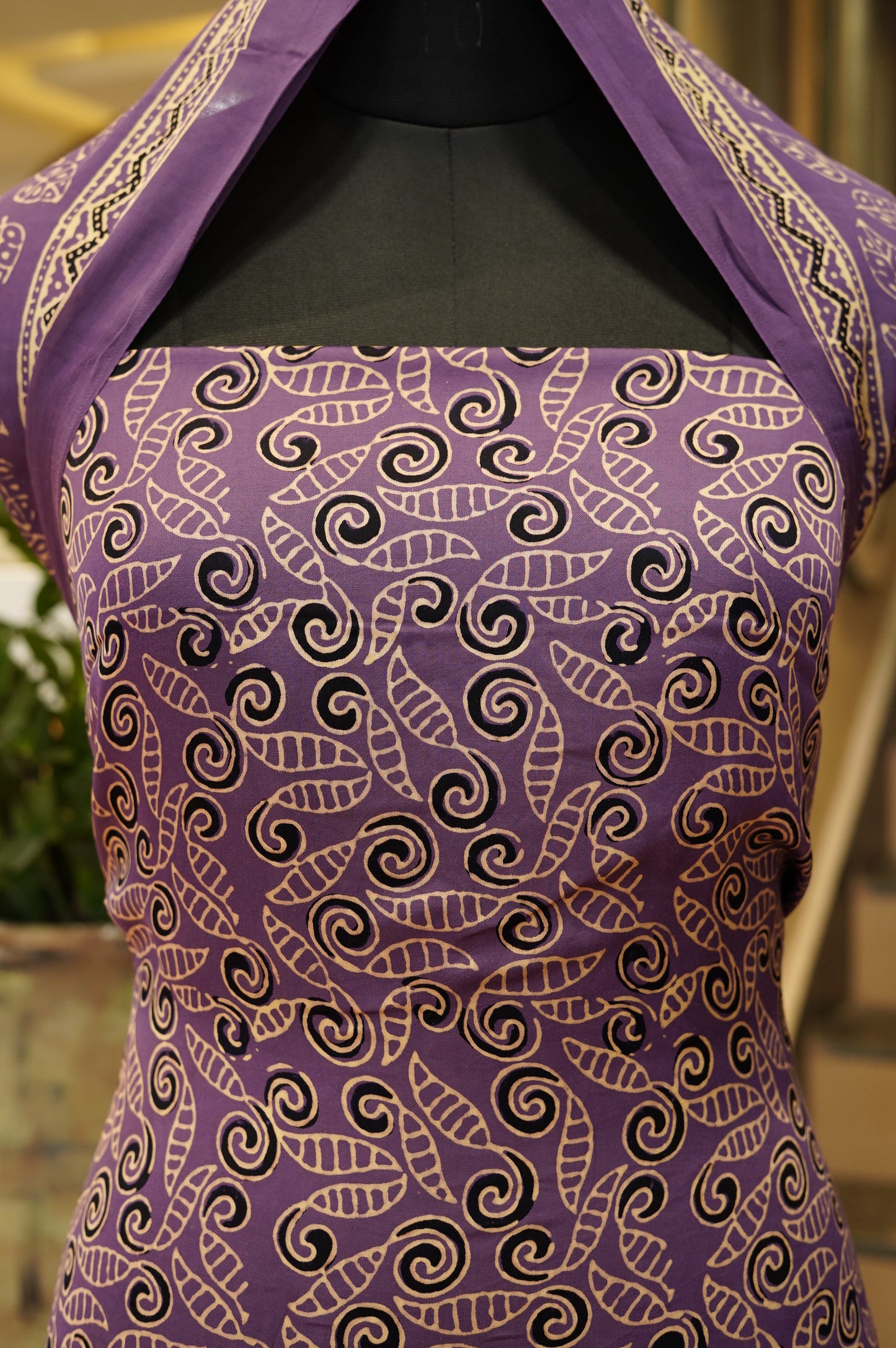 Purple Modal Ajrakh Suit