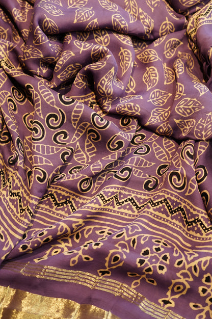 Purple Modal Ajrakh Suit