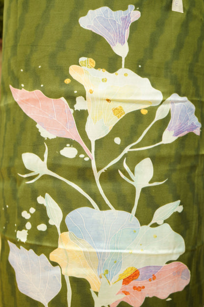 Green Modal Silk Printed Suit