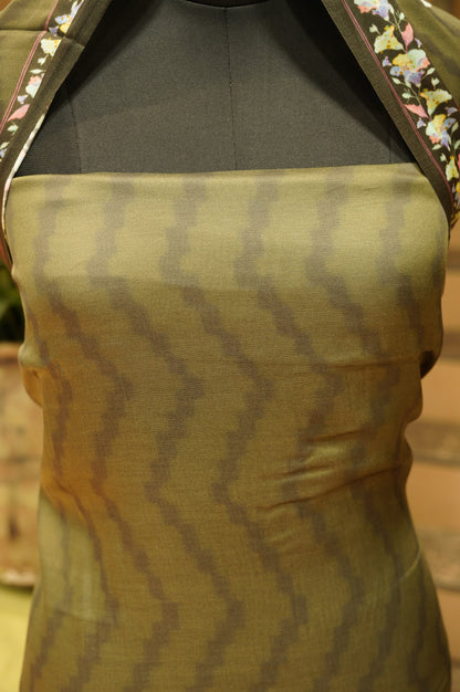 Green Modal Silk Printed Suit