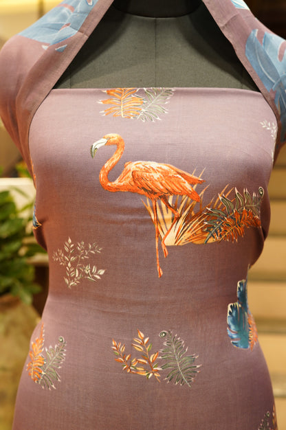 Wine Modal Silk Printed Suit