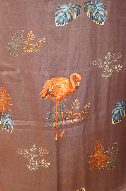 Wine Modal Silk Printed Suit