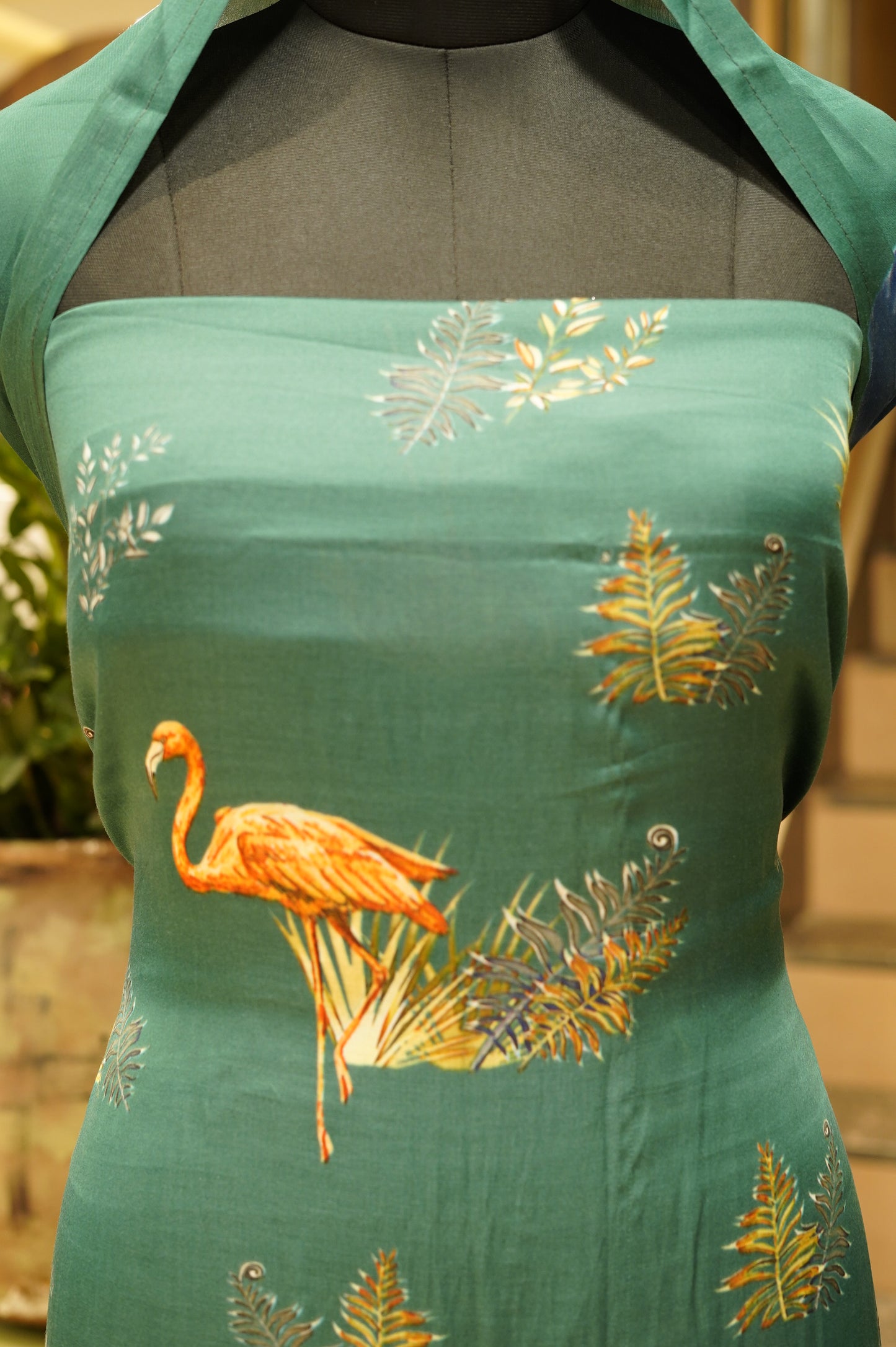 Rama Green Modal Silk Printed Suit