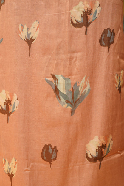 Pink Modal Silk Printed Suit