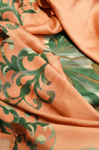 Pink Modal Silk Printed Suit