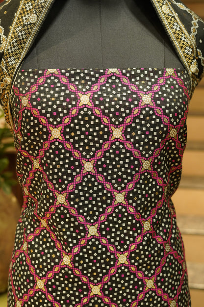Black Chanderi Jacquard Suit