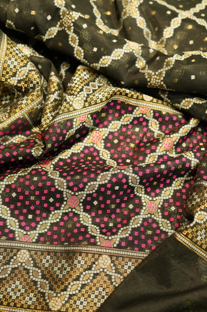 Black Chanderi Jacquard Suit