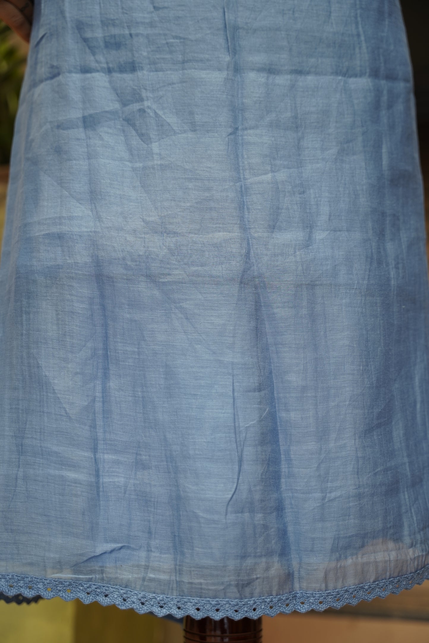Blue Mul Chanderi Suit with Appliqué Work