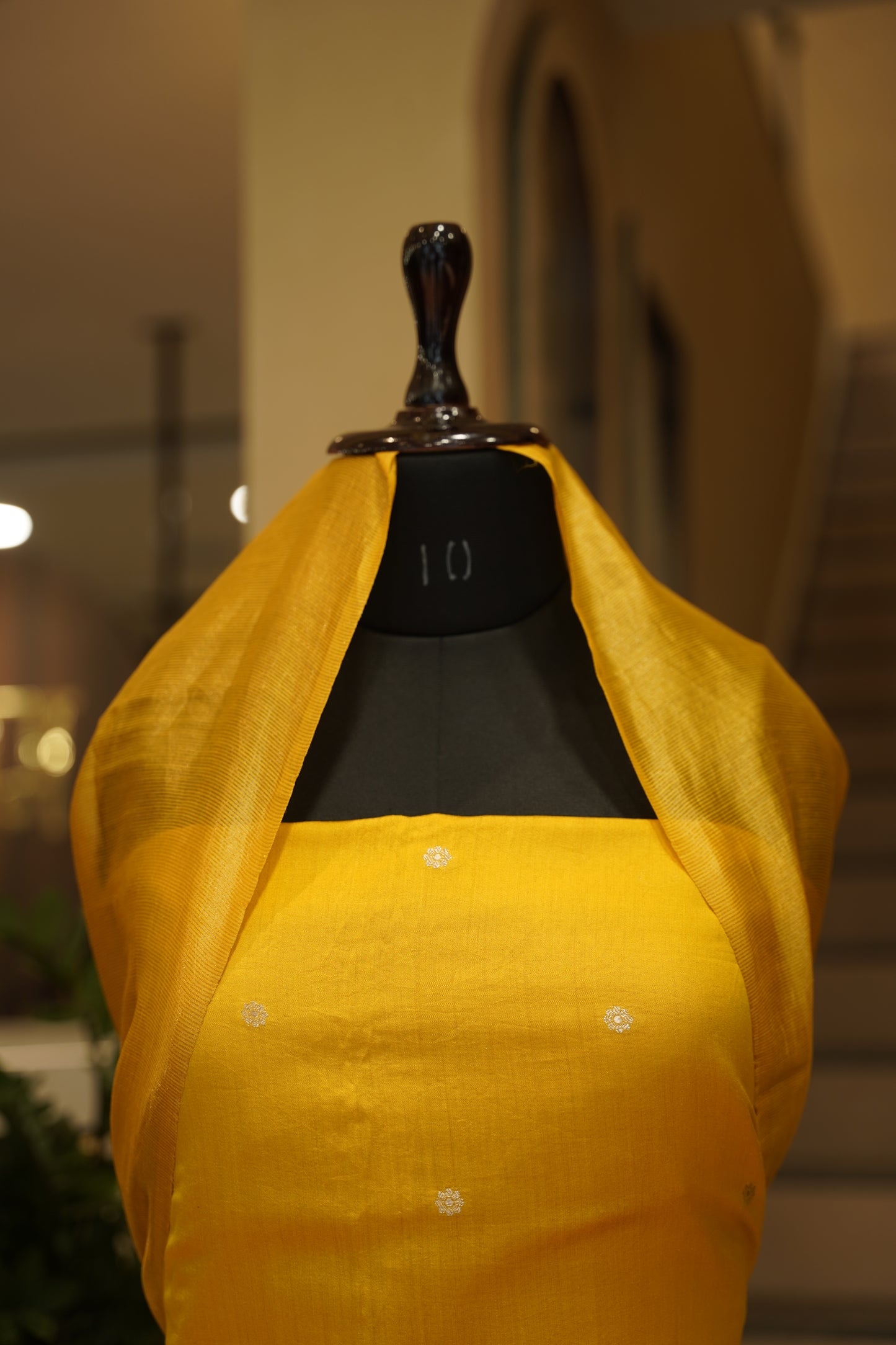 Yellow Chinia Silk Banarasi Suit with Daaman Zari