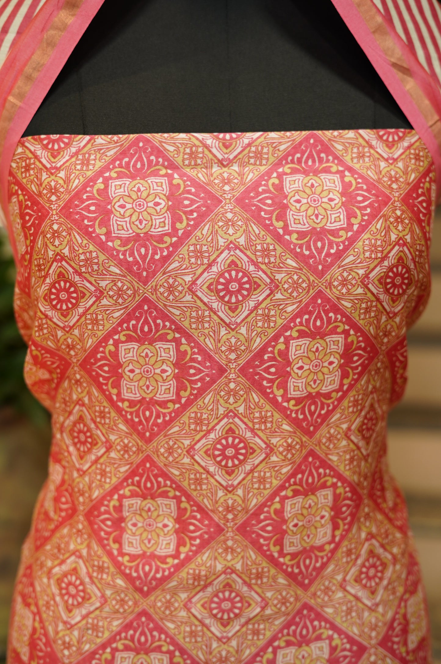 Pink Maheswari Silk Printed Suit
