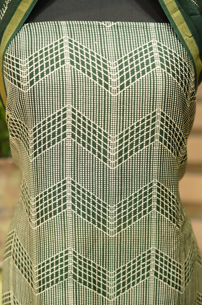 Dark Green Maheshwari Printed Suit