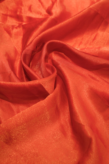 Red Banarasi Chinia Silk Suit with Daaman Zari