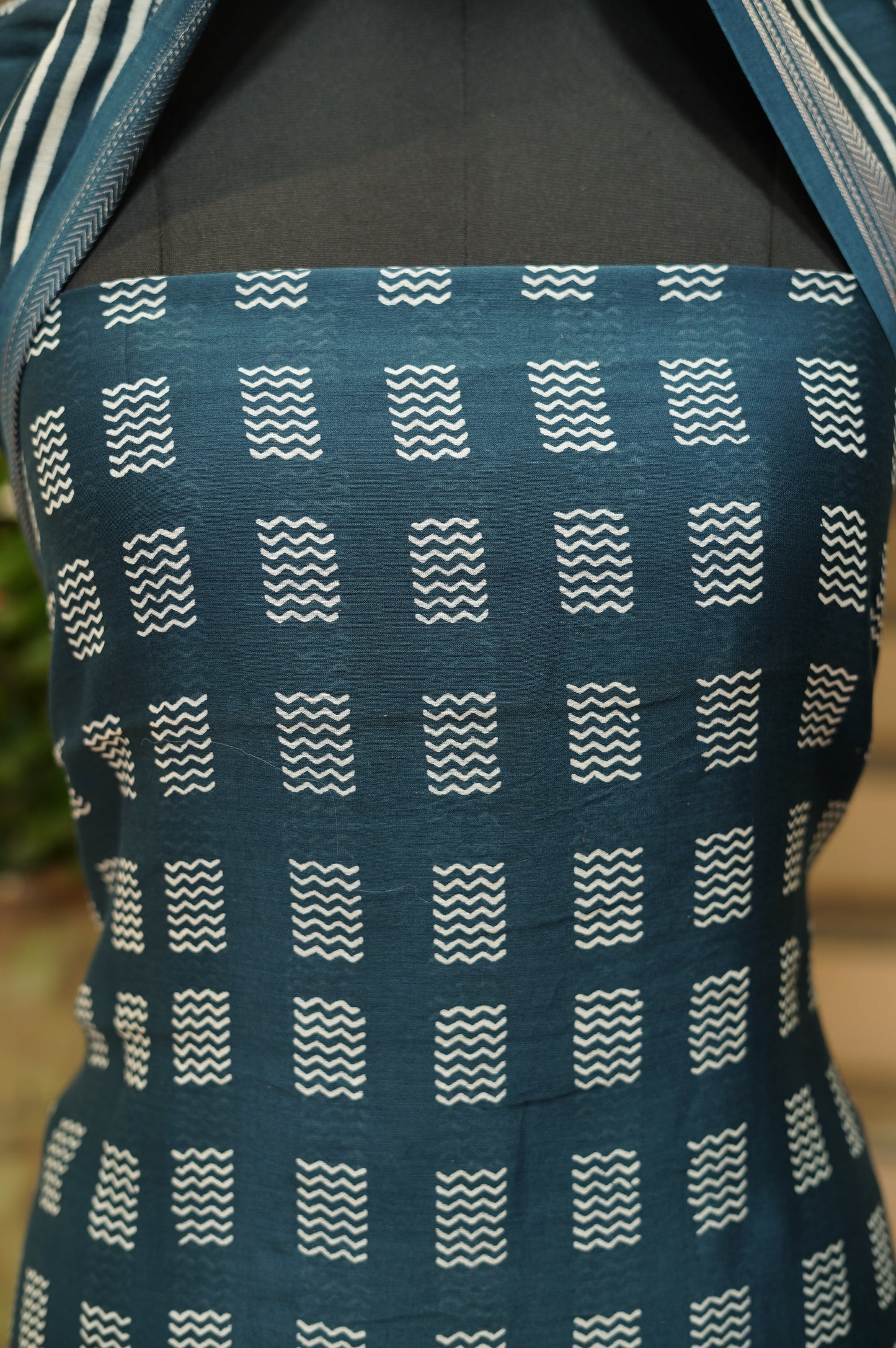 Blue Maheshwari Printed Suit