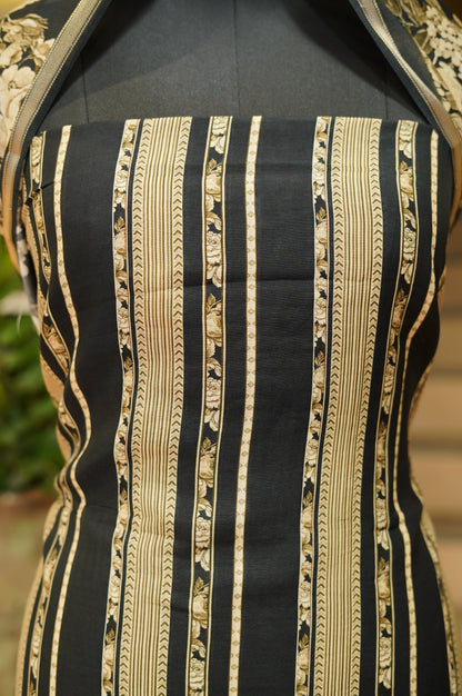 Black Maheshwari Silk Printed Suit