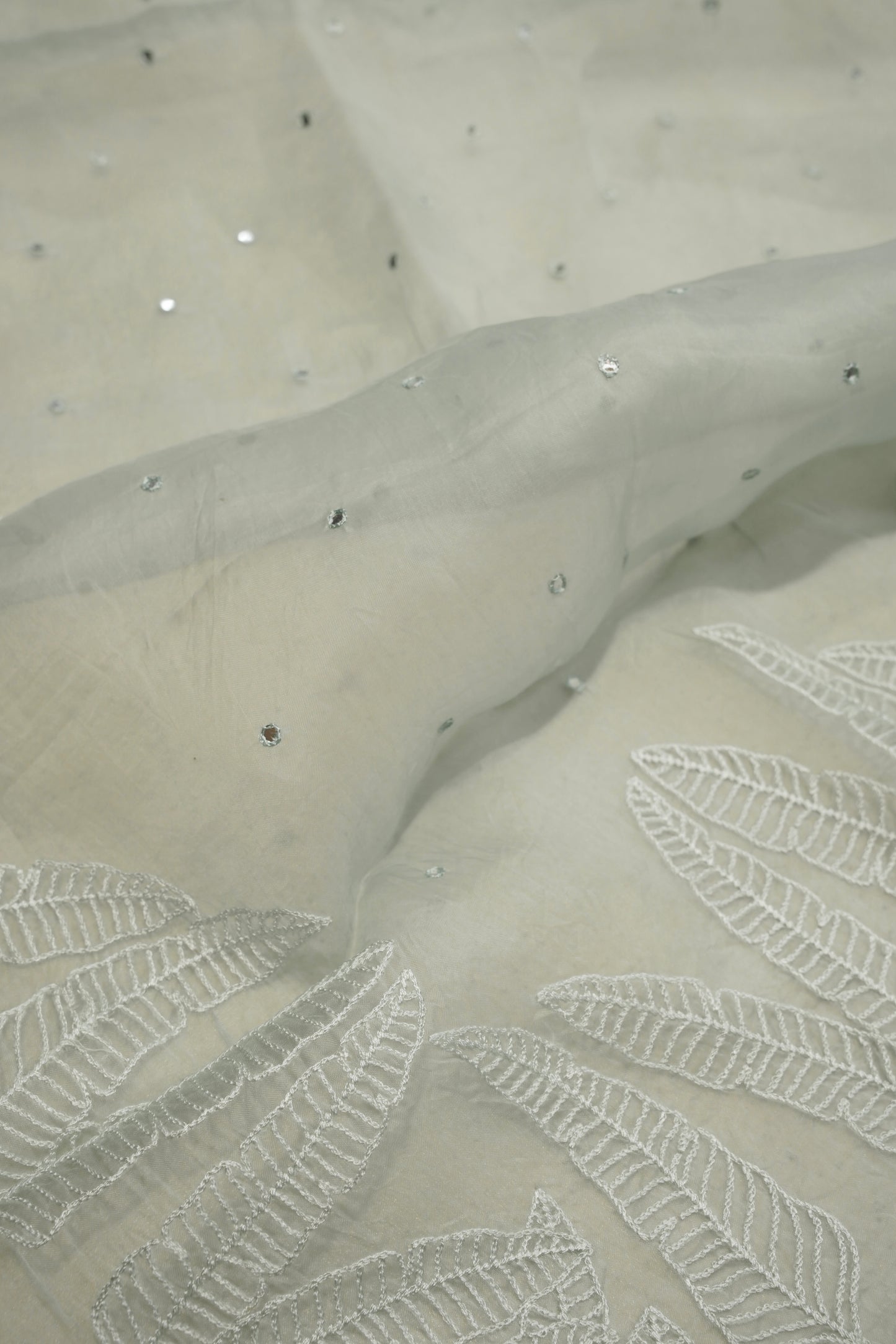Sea Green Organza Suit with Embroidery