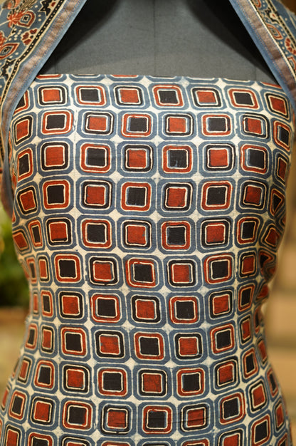 Pure Maheshwari Ajrakh Suit