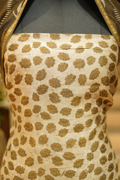 Brown Maheshwari Block Printed Suit