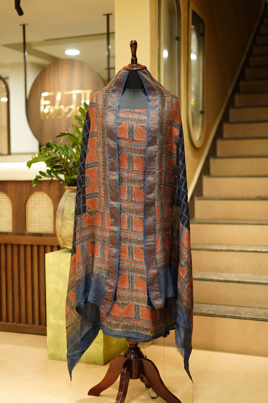 Maheshwari Block Printed Suit