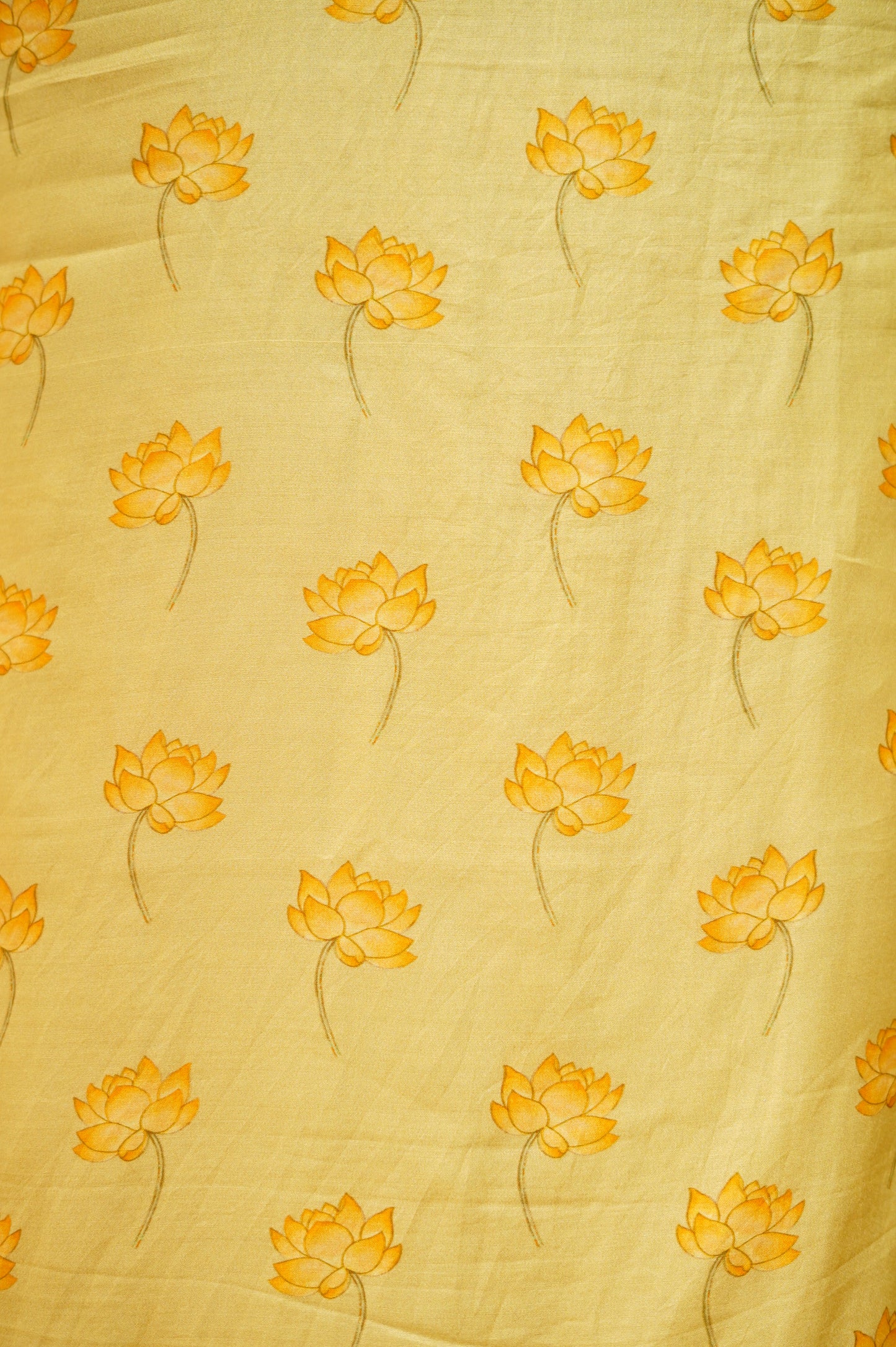 Golden Muslin Silk Printed Suit