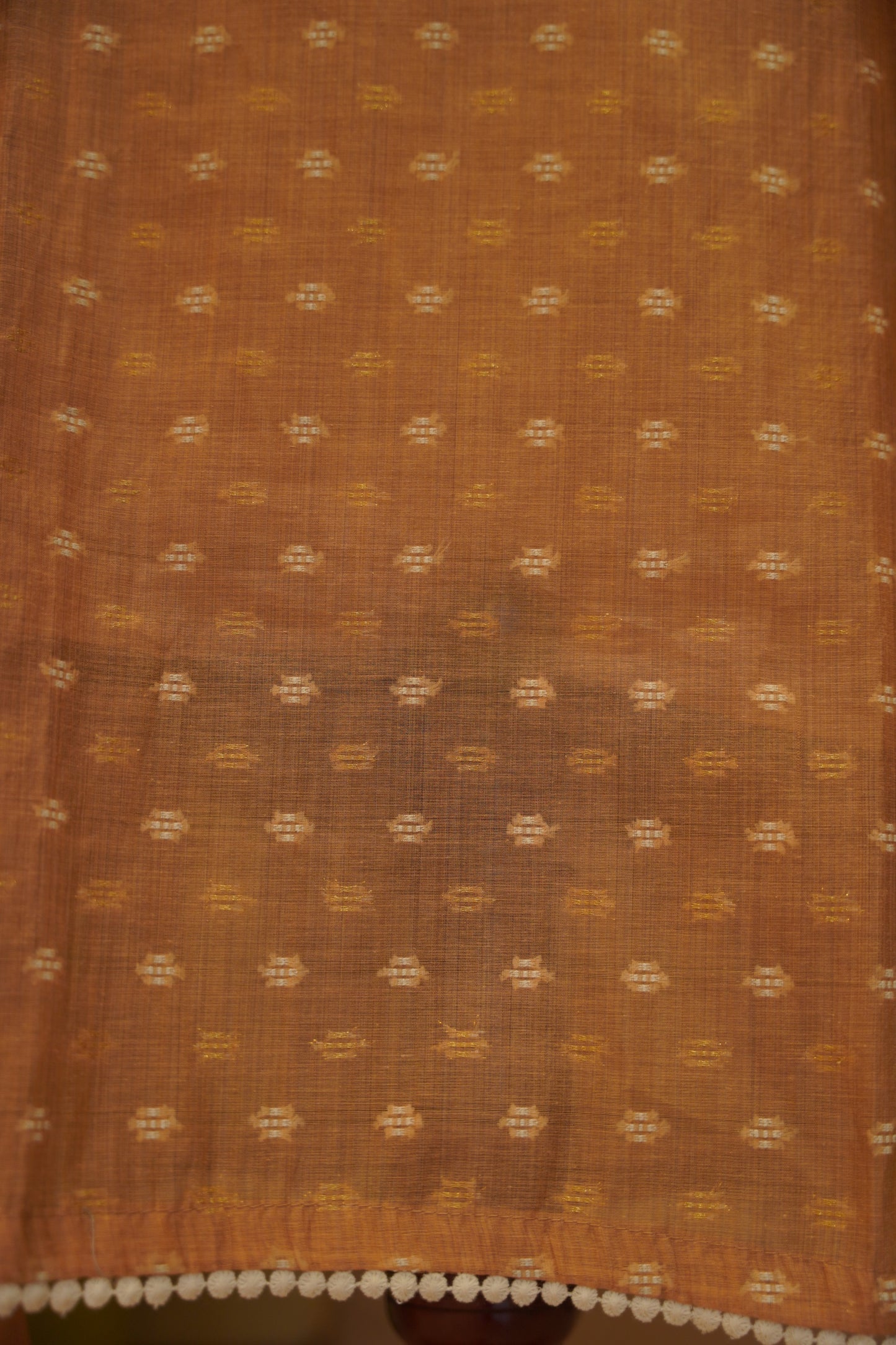 Self Chanderi Suit with Neck Patch