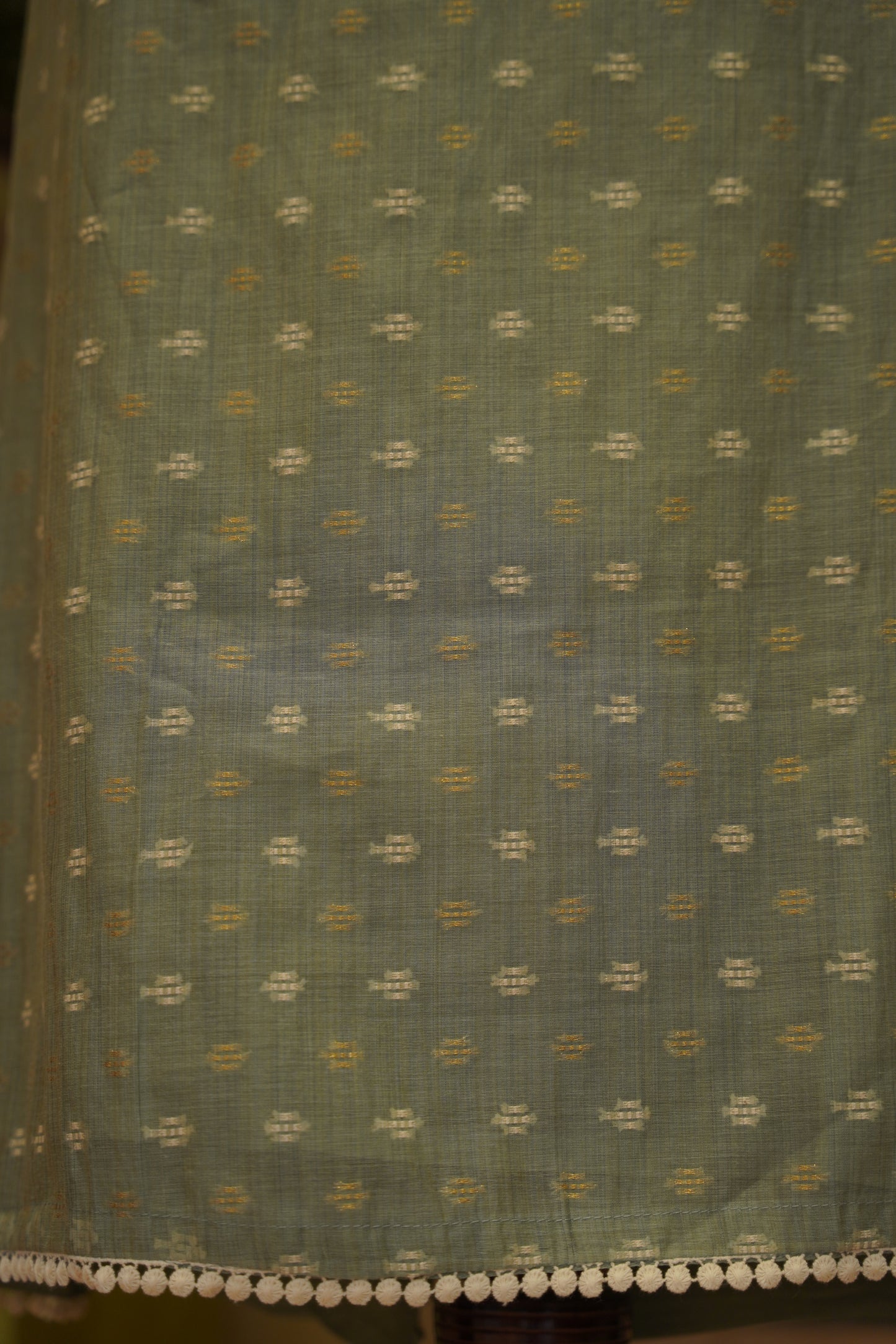 Self Chanderi Suit with Neck Patch