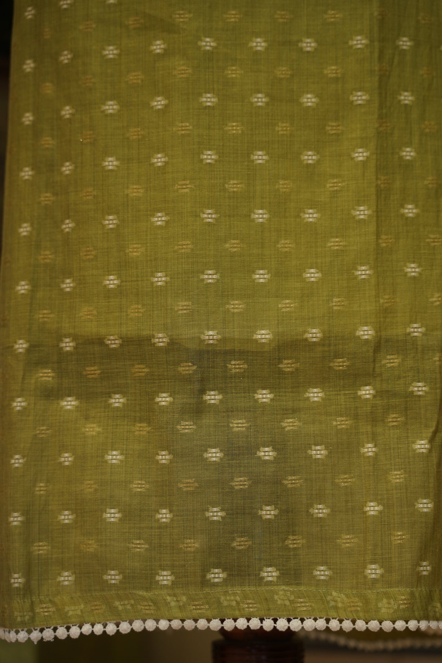 Self Chanderi Suit with Neck Patch