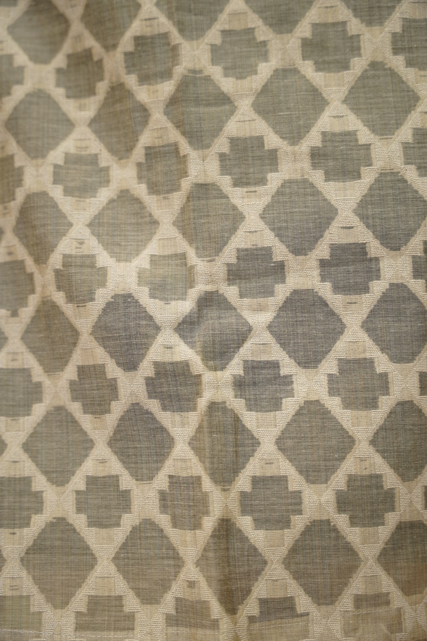 Beige Self Chanderi Suit with Neck Patch