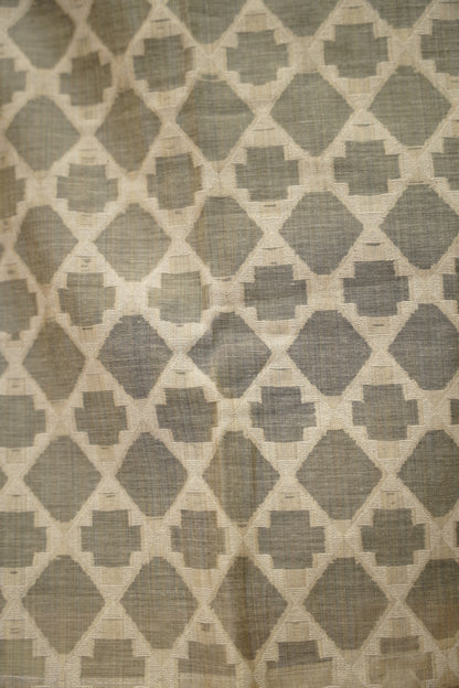 Beige Self Chanderi Suit with Neck Patch