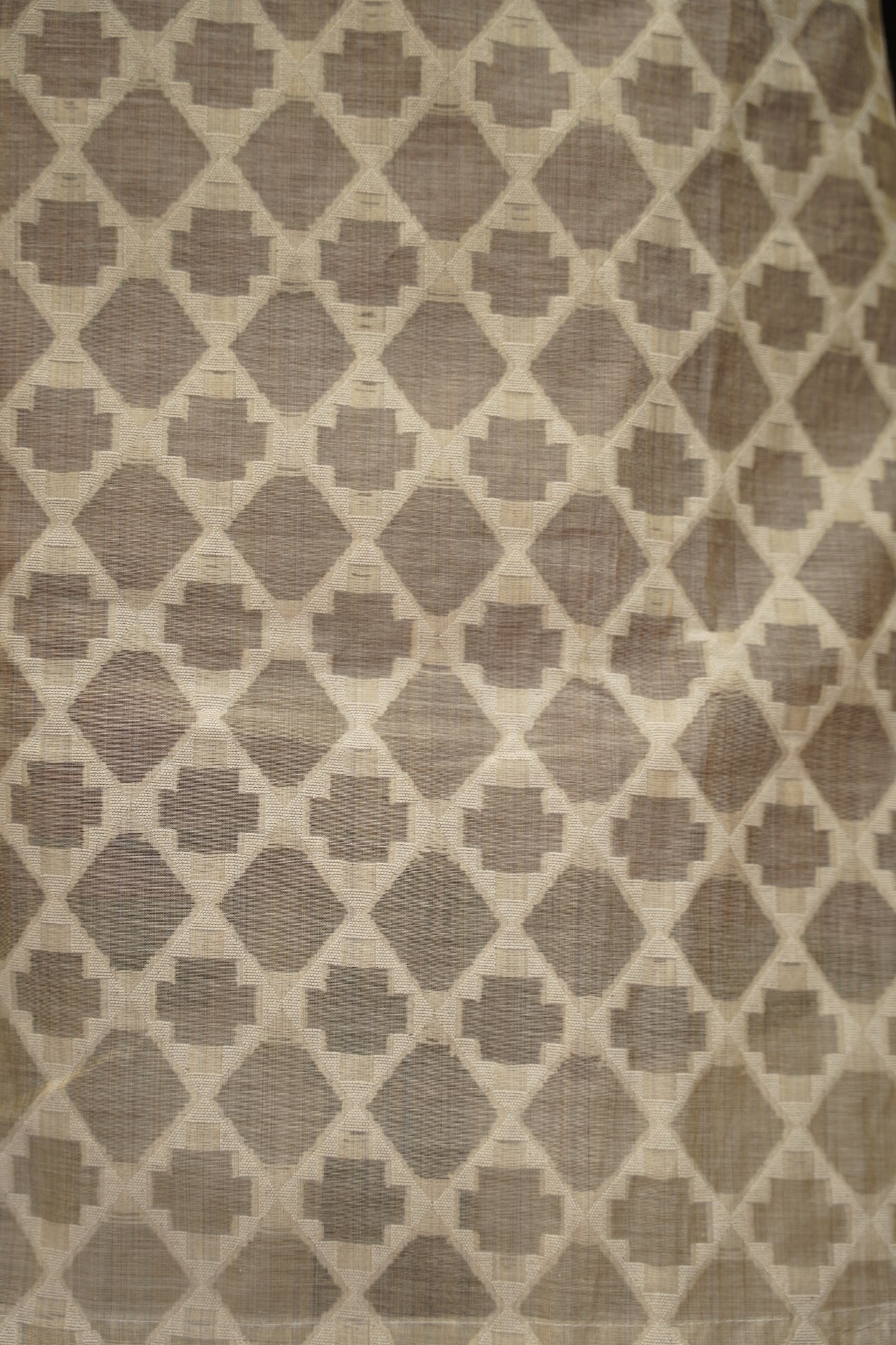 Beige Self Chanderi Suit with Neck Patch