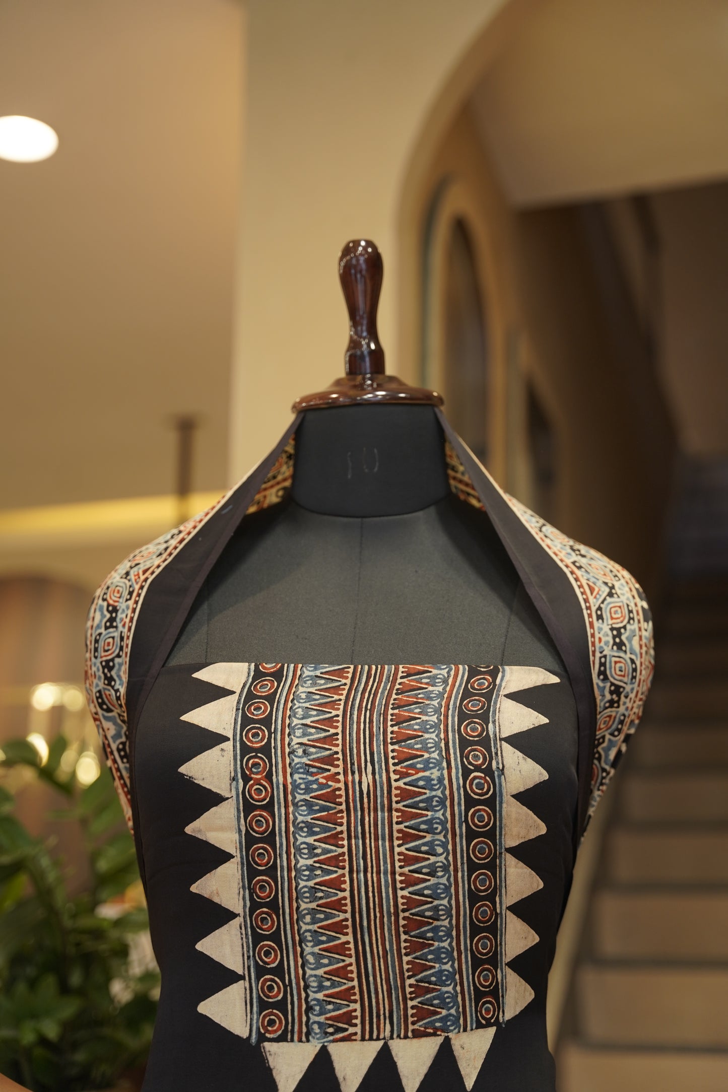 Black Ajrakh Modal Satin Suit