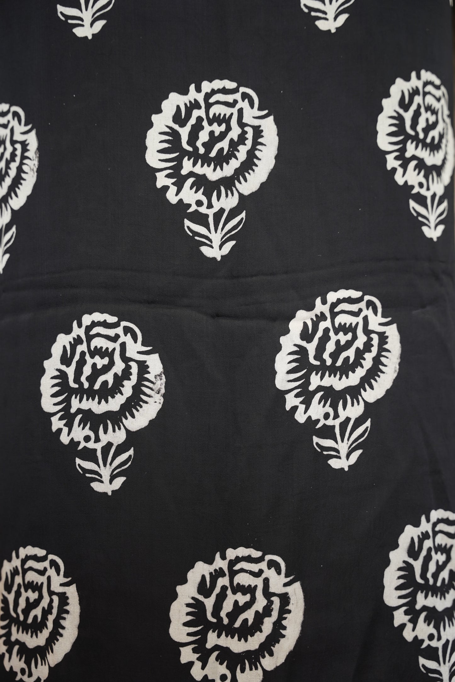 Black Ajrakh Printed Modal Satin Suit