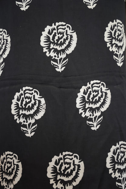 Black Ajrakh Printed Modal Satin Suit