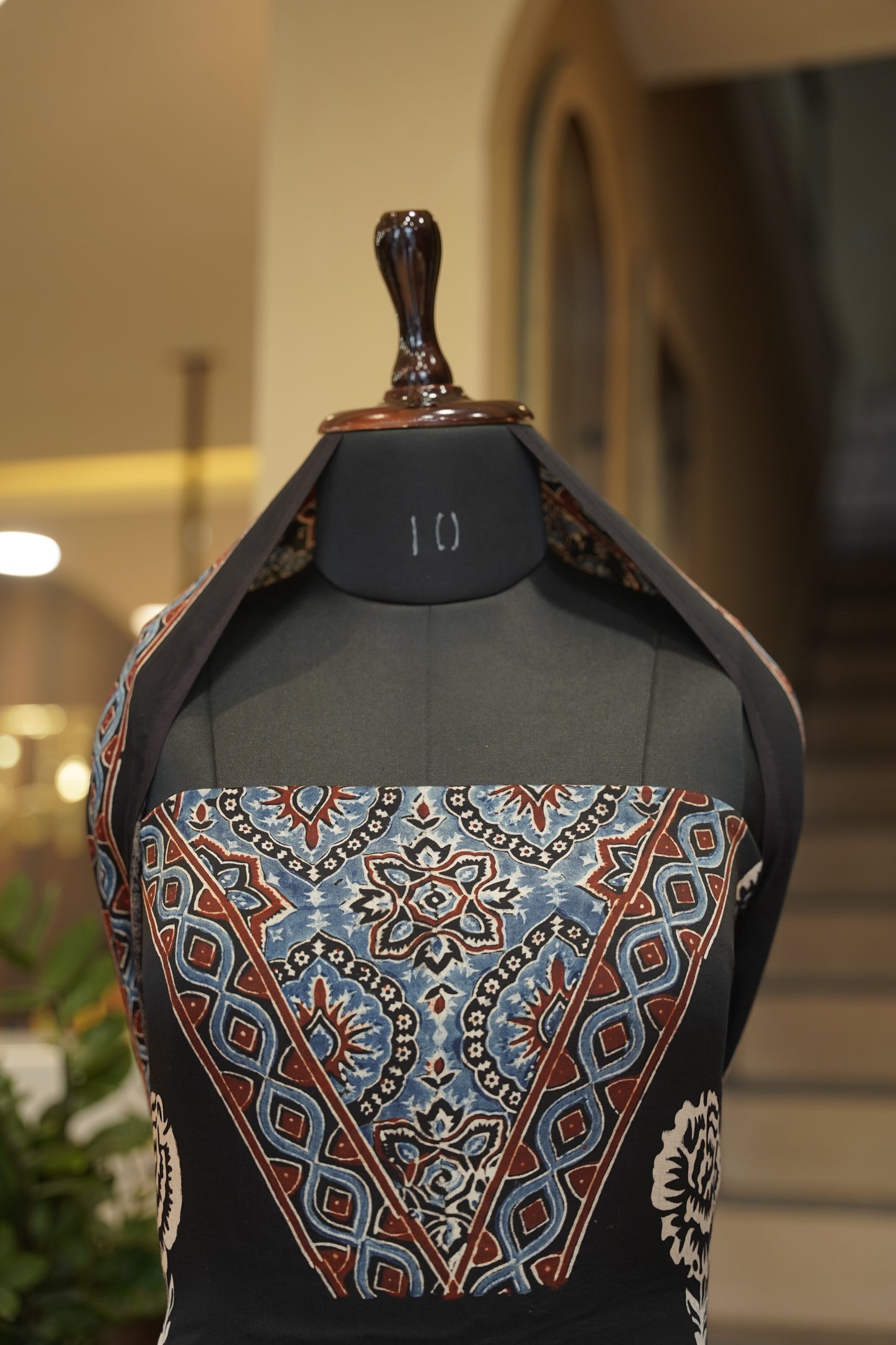 Black Ajrakh Printed Modal Satin Suit