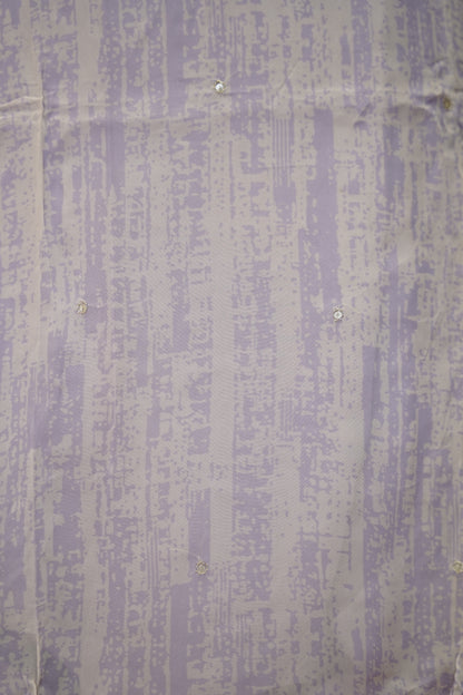 Blue Printed Organza Suit with Neck Work