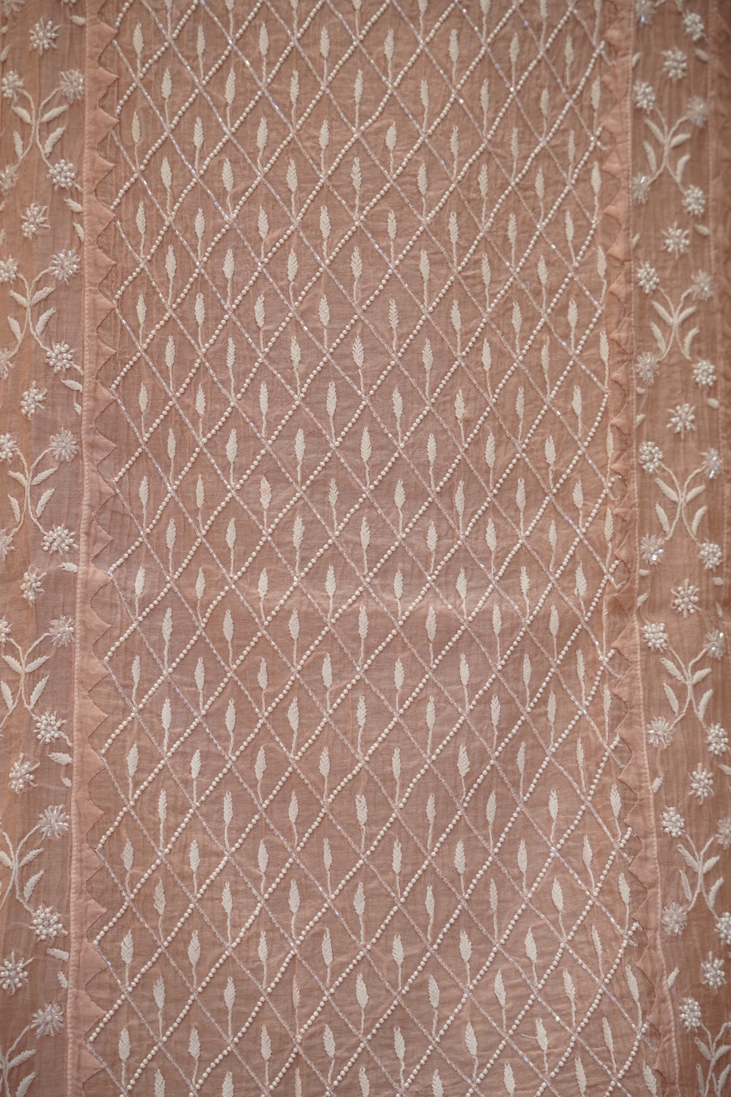 Pink Mul Chanderi Suit with Lakhnavi Handwork